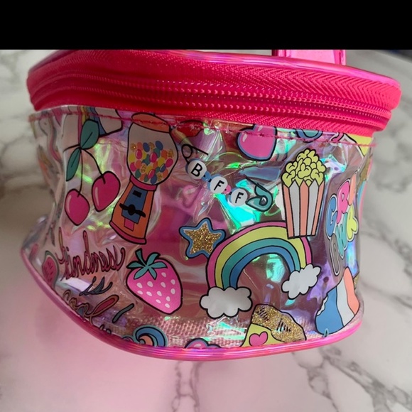 3/$45 ⭐️ Pink Iridescent Unicorn and Colourful Graphics Bag/Purse with handle - Picture 5 of 10
